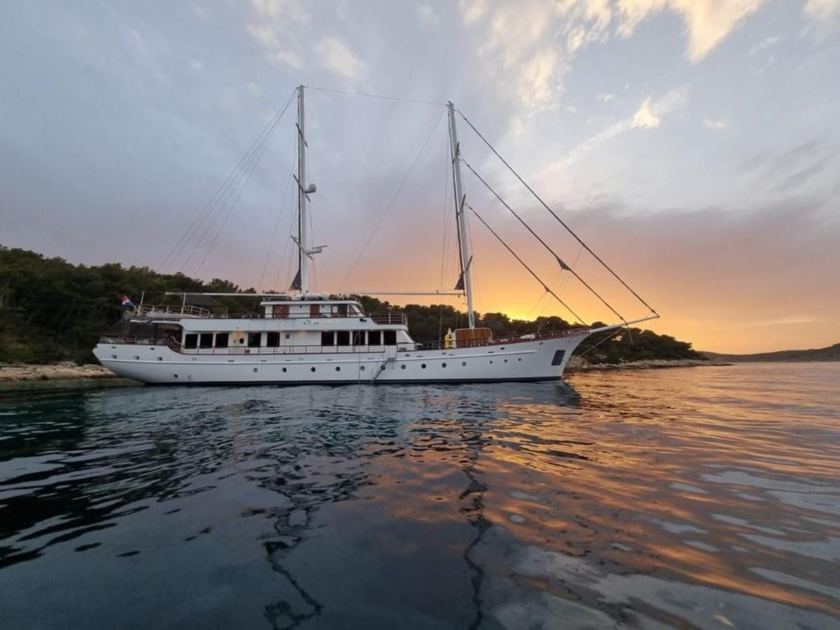 a boat on the water aboard CORSARIO Yacht for Charter