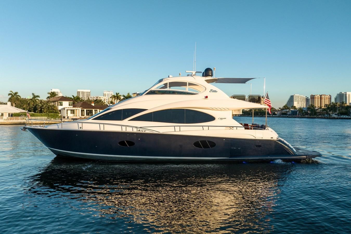 a large boat on the water aboard EDITA  Yacht for Sale