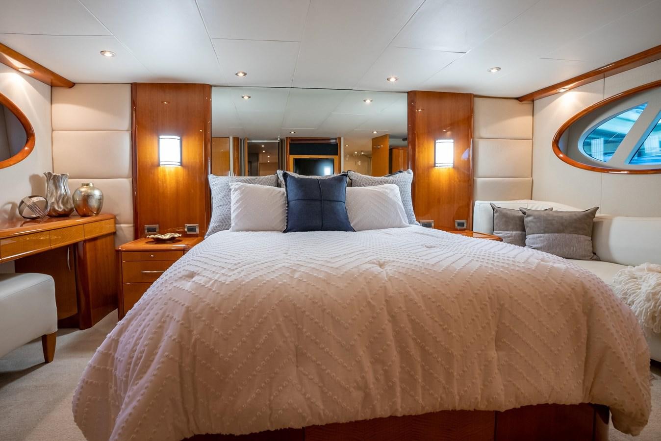 a large bed with pillows aboard EDITA  Yacht for Sale