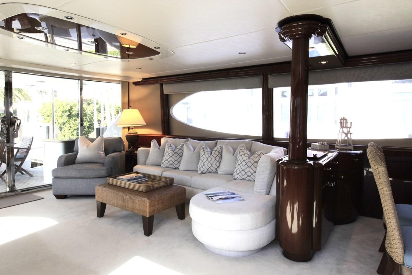 a living room with a large window aboard ARENITA Yacht for Sale