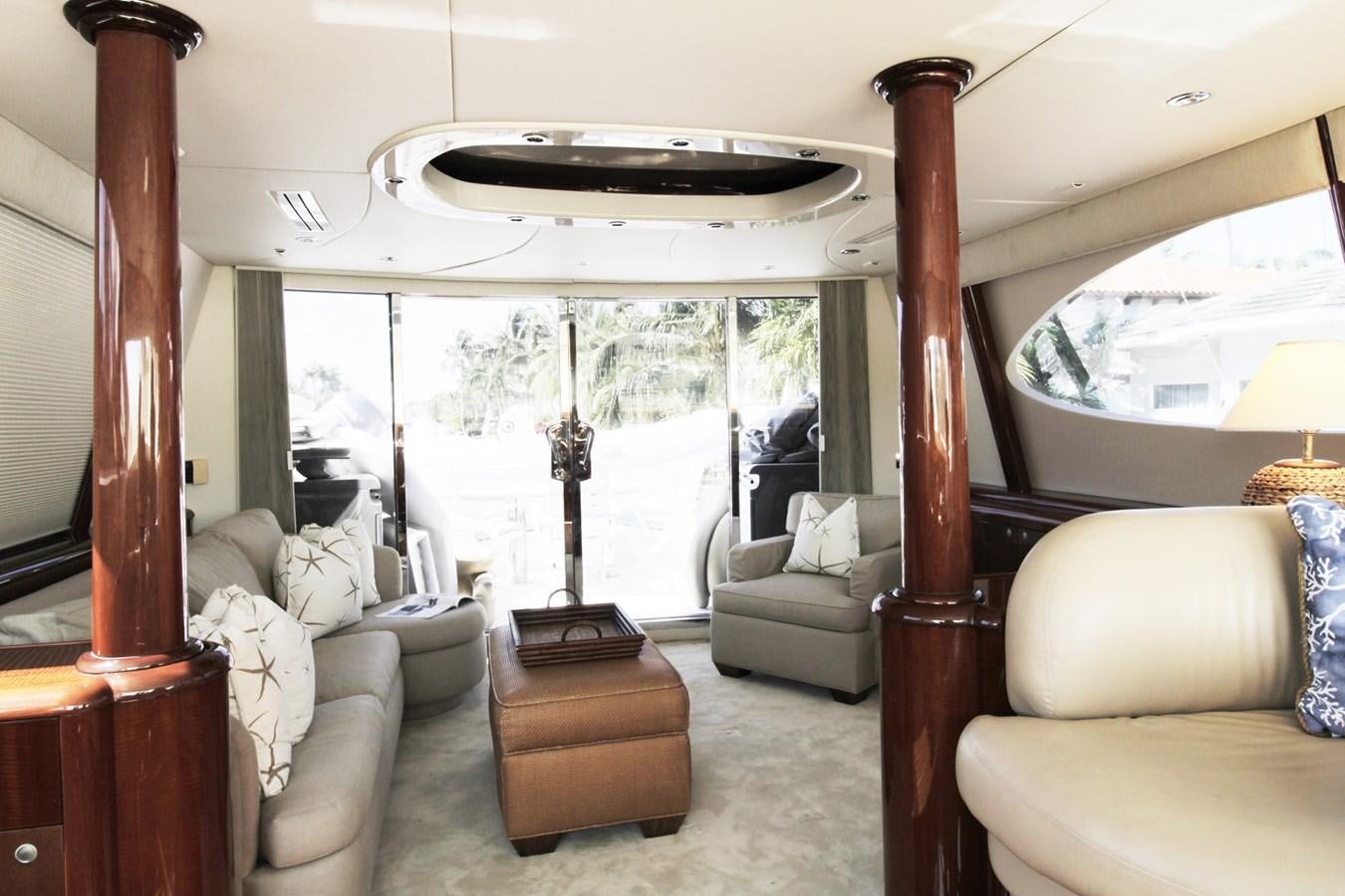 a living room with a large window aboard ARENITA Yacht for Sale