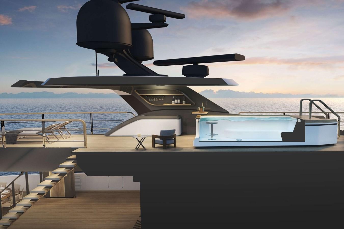 a missile being launched from a ship aboard ADMIRAL 55 S-FORCE PROJECT SILVER STAR Yacht for Sale