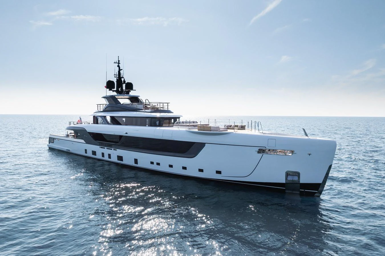 a large white boat in the water aboard SILVER STAR I Yacht for Sale