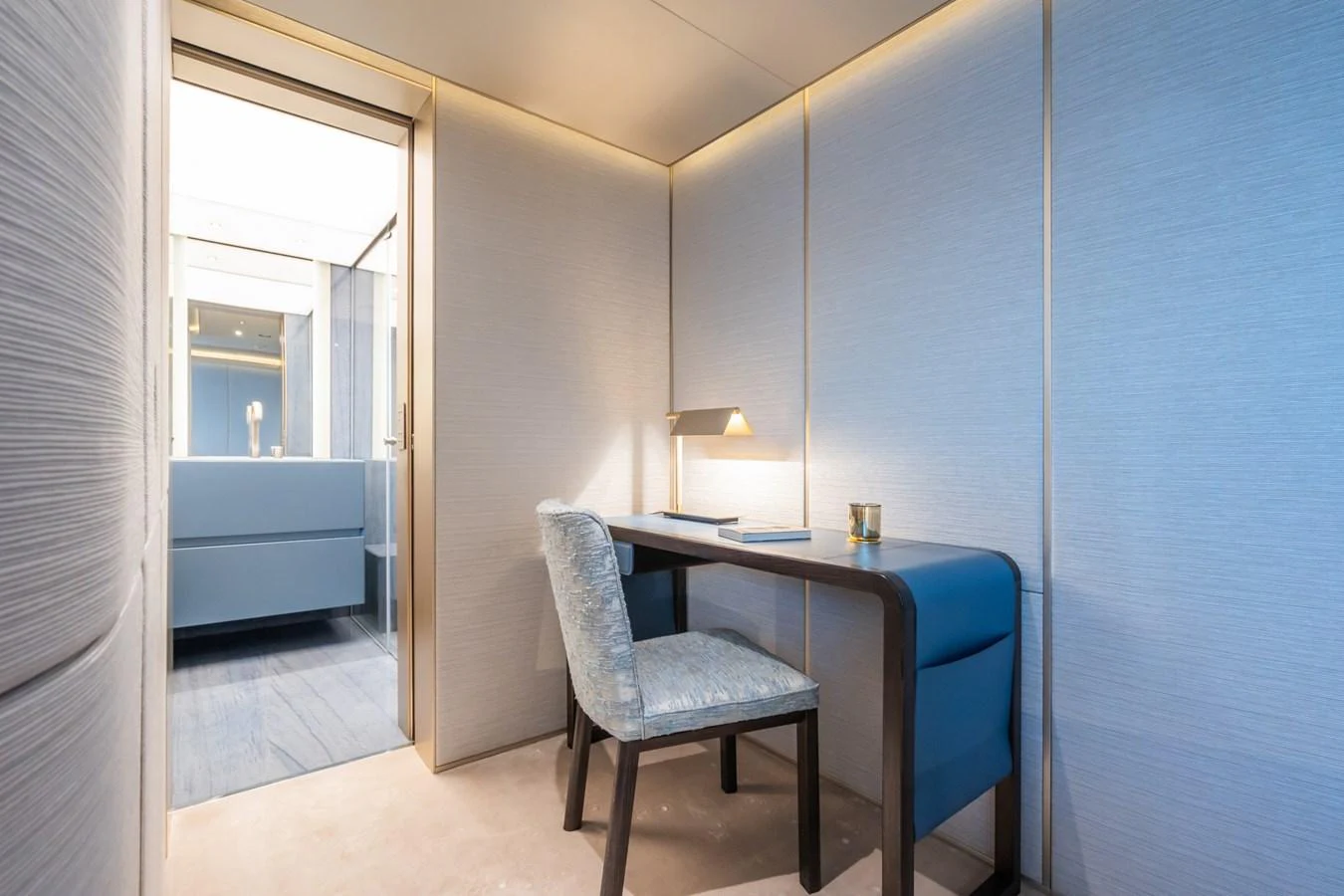 a room with a desk and a chair aboard SILVER STAR I Yacht for Sale