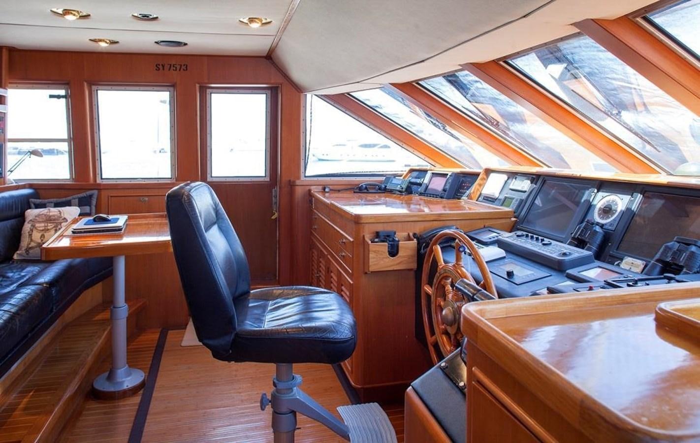 a room with a desk and a chair aboard ARMATHIA Yacht for Sale
