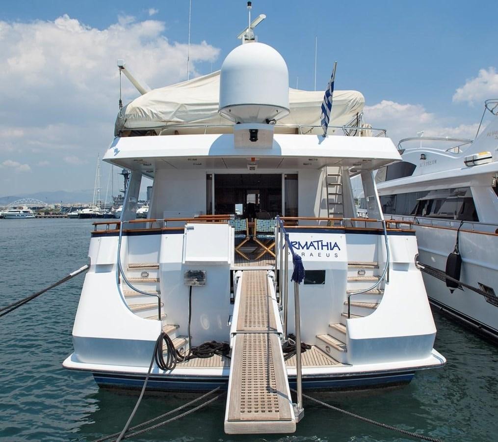 a boat in the water aboard ARMATHIA Yacht for Sale