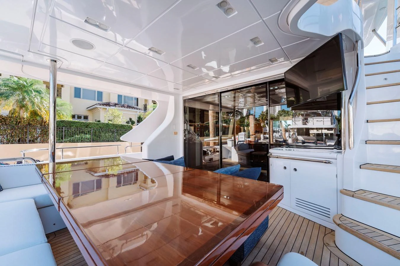 a large open kitchen aboard RESET Yacht for Sale