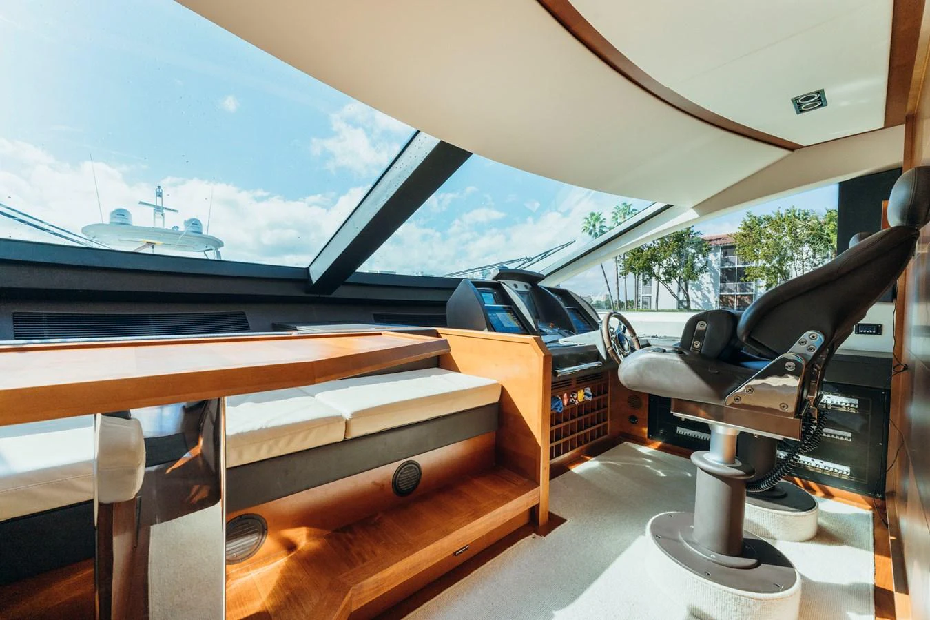 a car parked in a garage aboard RESET Yacht for Sale