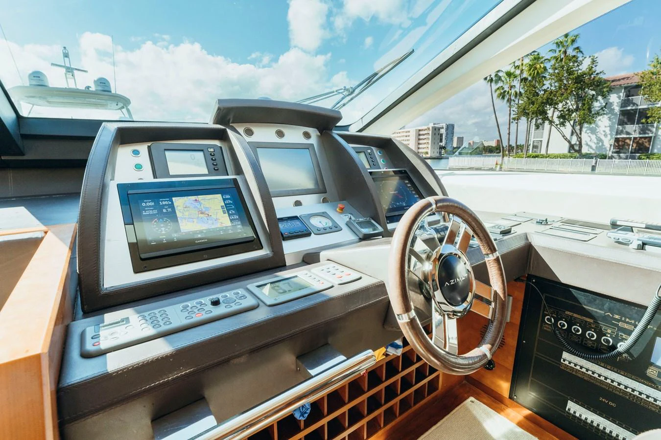 a car on the road aboard RESET Yacht for Sale