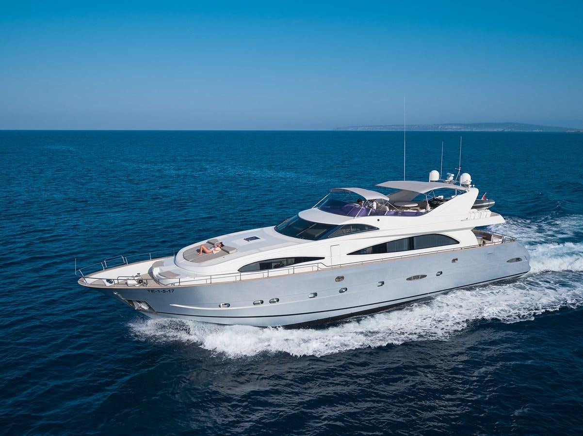 a white yacht on the water aboard KIAWAH II Yacht for Charter
