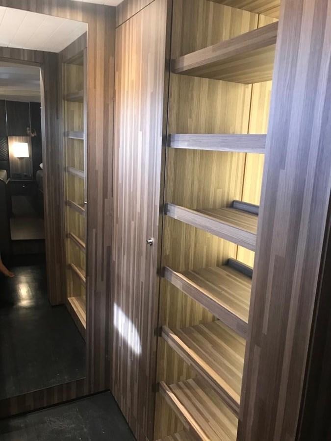 a wood door with a wood frame aboard BLACKWOOD I Yacht for Sale