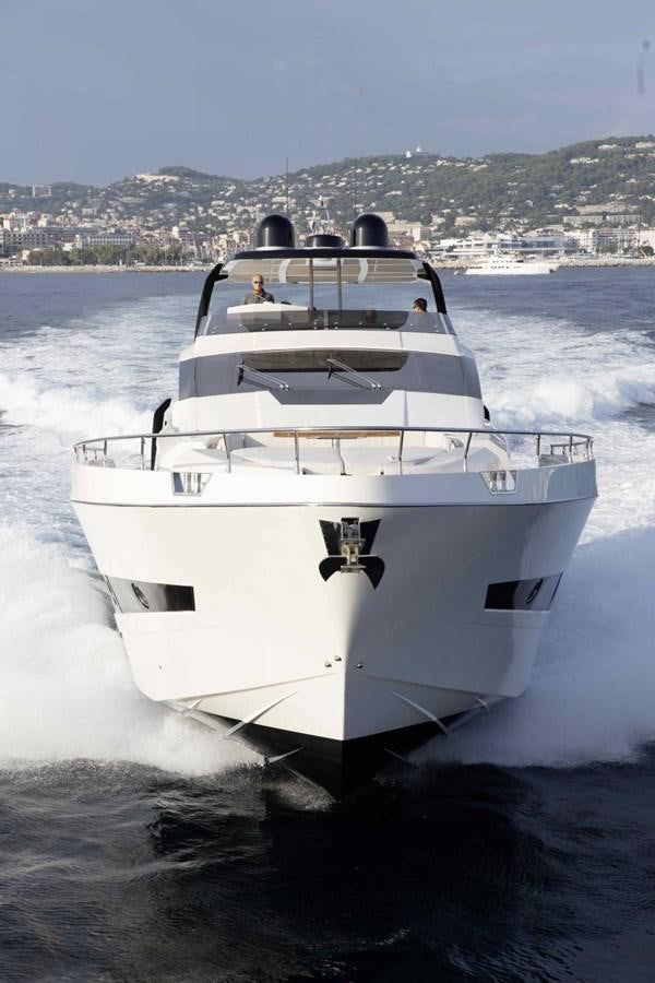a white yacht on the water aboard CECILOU Yacht for Sale