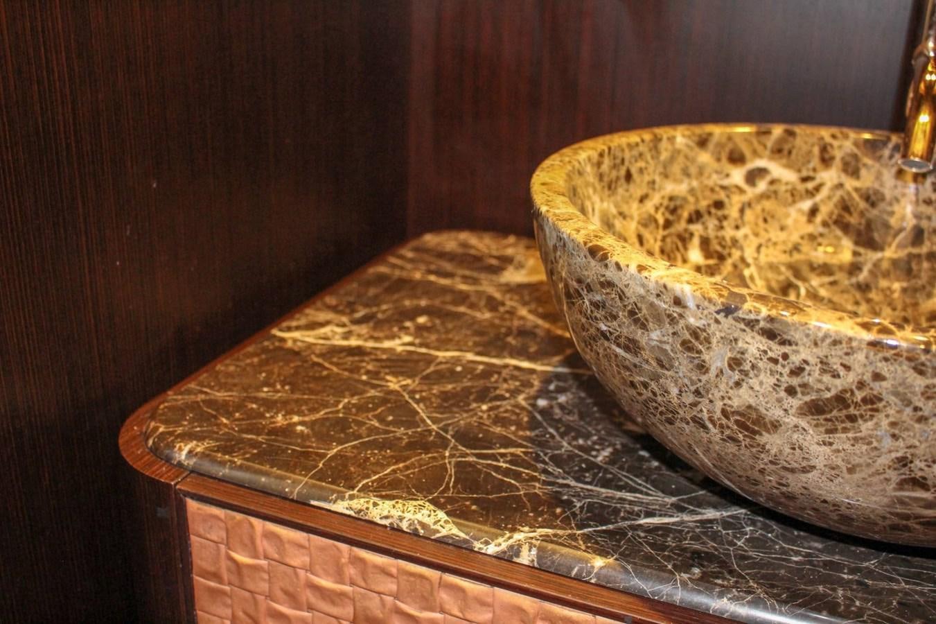 a pile of dirt on a table aboard CECILOU Yacht for Sale