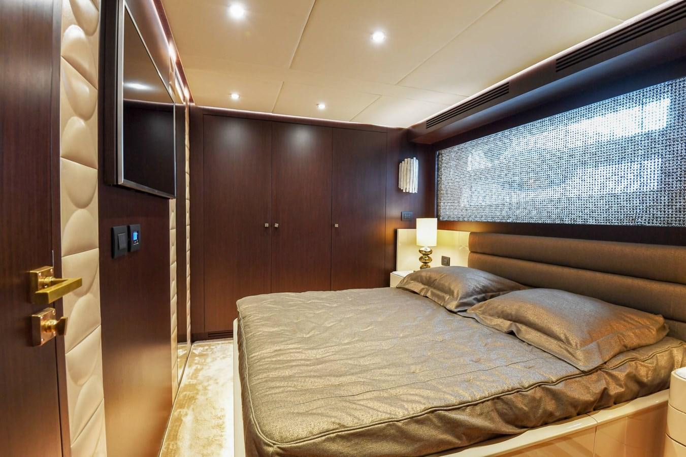 a bed in a room aboard CECILOU Yacht for Sale
