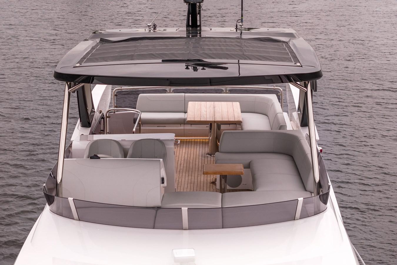 a boat with seats aboard MANHATTAN 68 Yacht for Sale