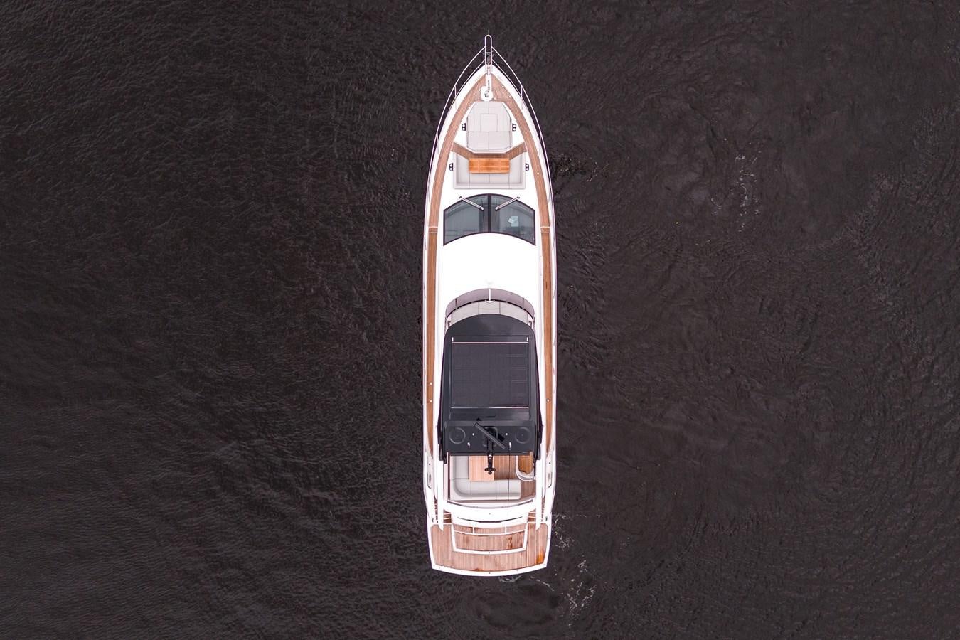 a white and orange boat aboard MANHATTAN 68 Yacht for Sale