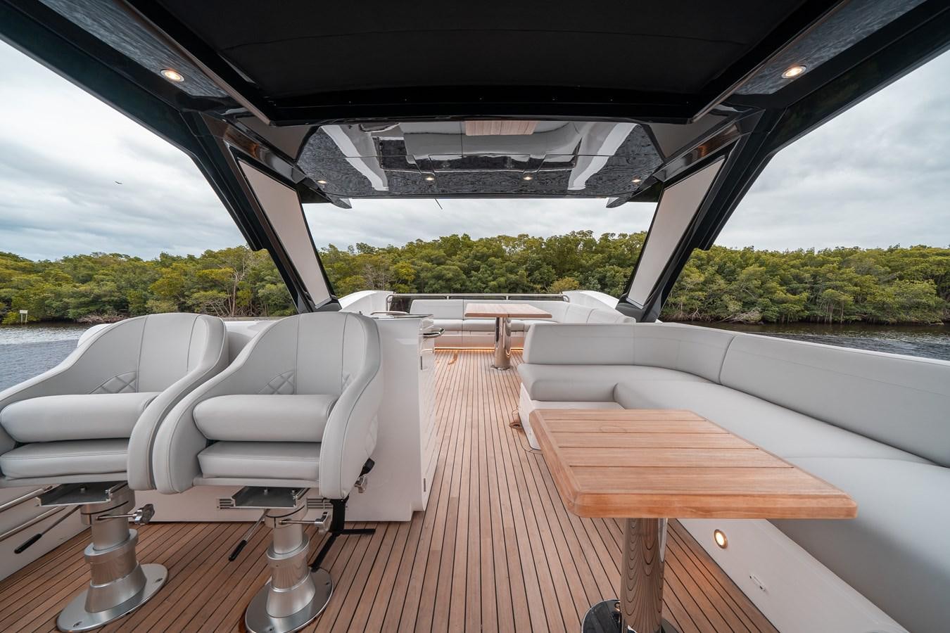 inside of a car aboard MANHATTAN 68 Yacht for Sale