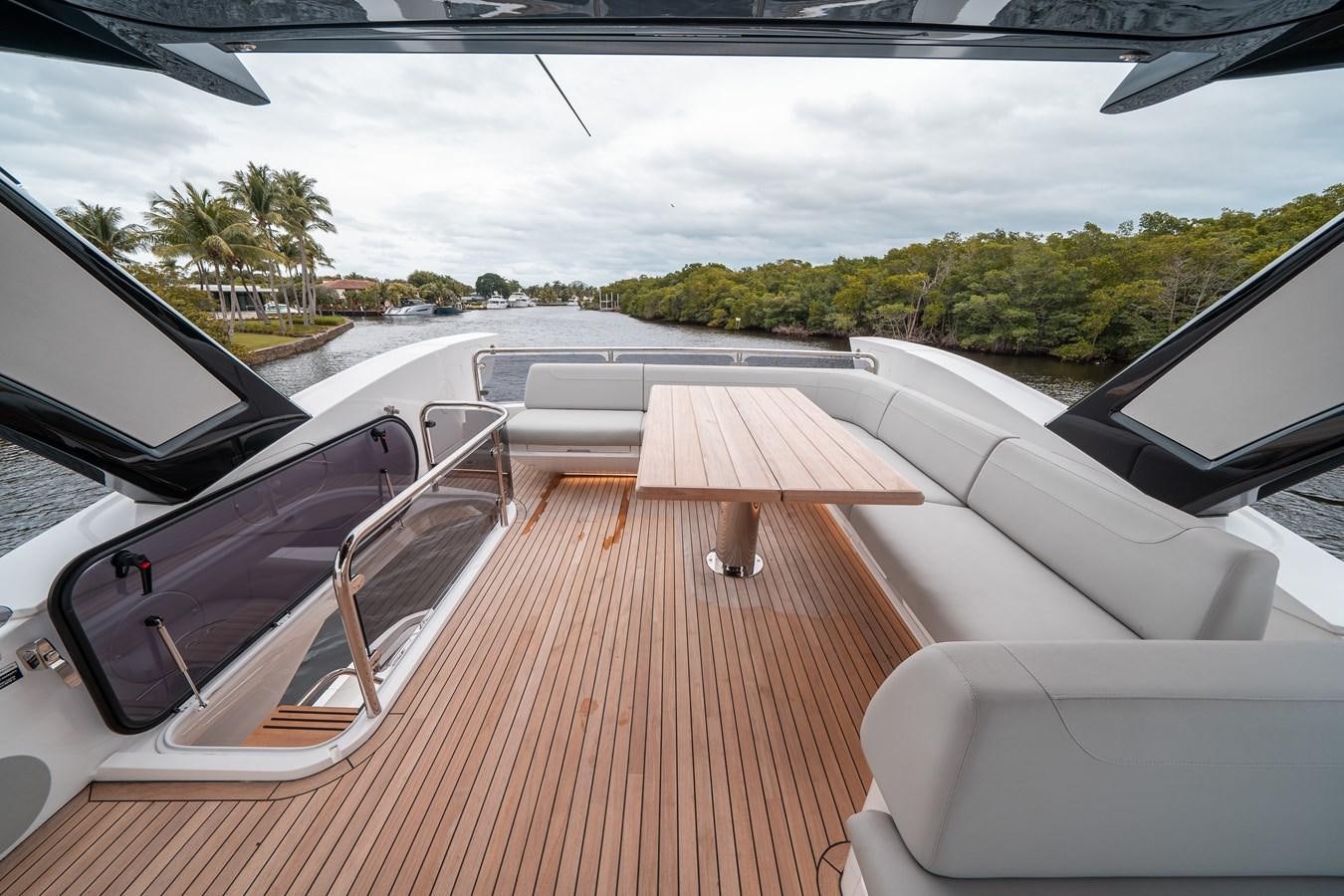 inside of a car aboard MANHATTAN 68 Yacht for Sale