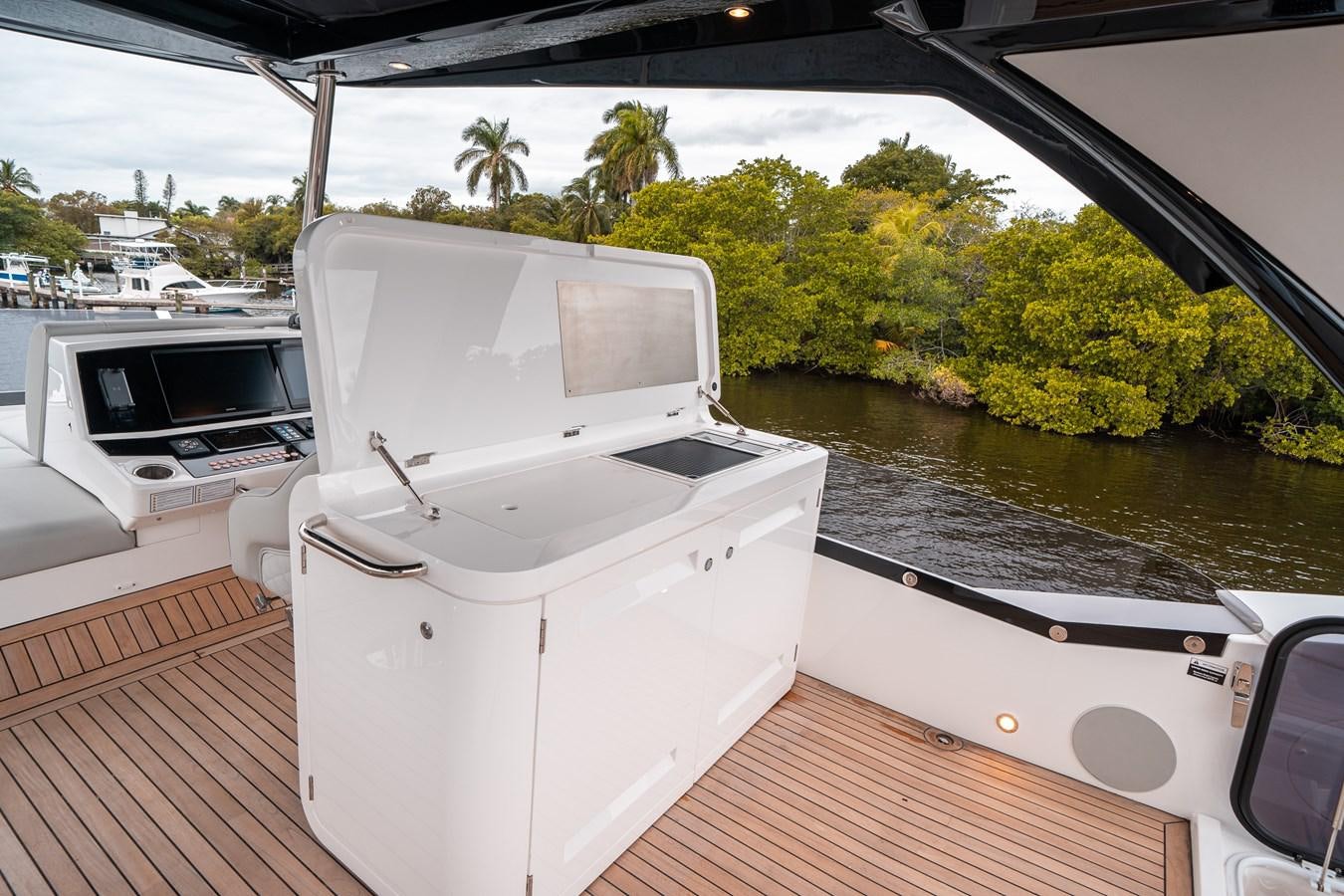 a boat on a trailer aboard MANHATTAN 68 Yacht for Sale