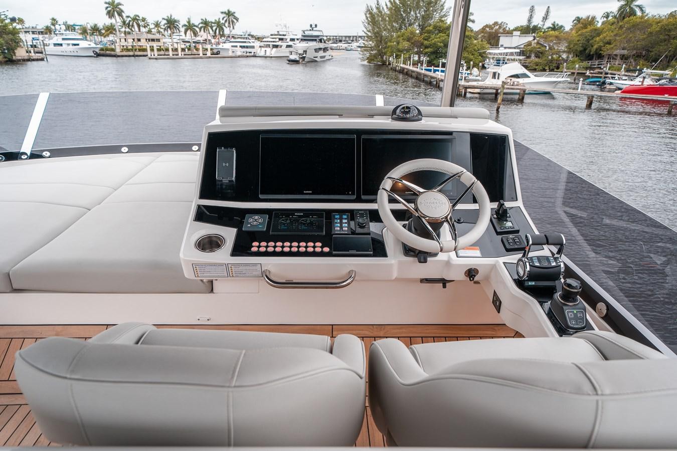 the interior of a car aboard MANHATTAN 68 Yacht for Sale