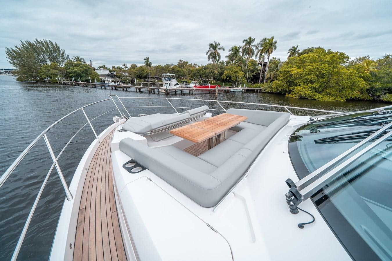 a boat on a river aboard MANHATTAN 68 Yacht for Sale