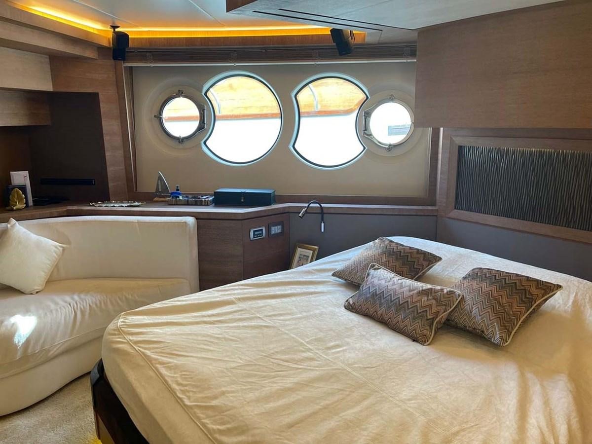 a room with two beds aboard SKYFALL Yacht for Sale