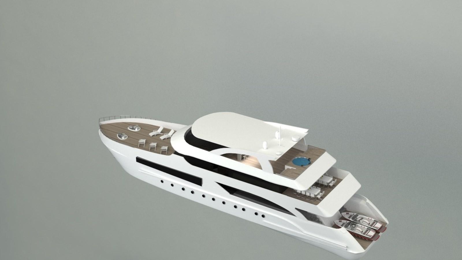 a white model of a spaceship aboard 42 M YATCH Yacht for Sale