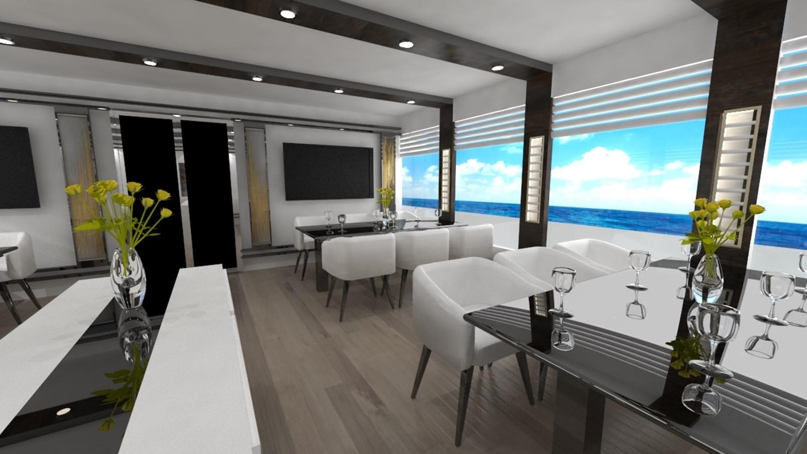 a room with tables and chairs aboard 42 M YATCH Yacht for Sale
