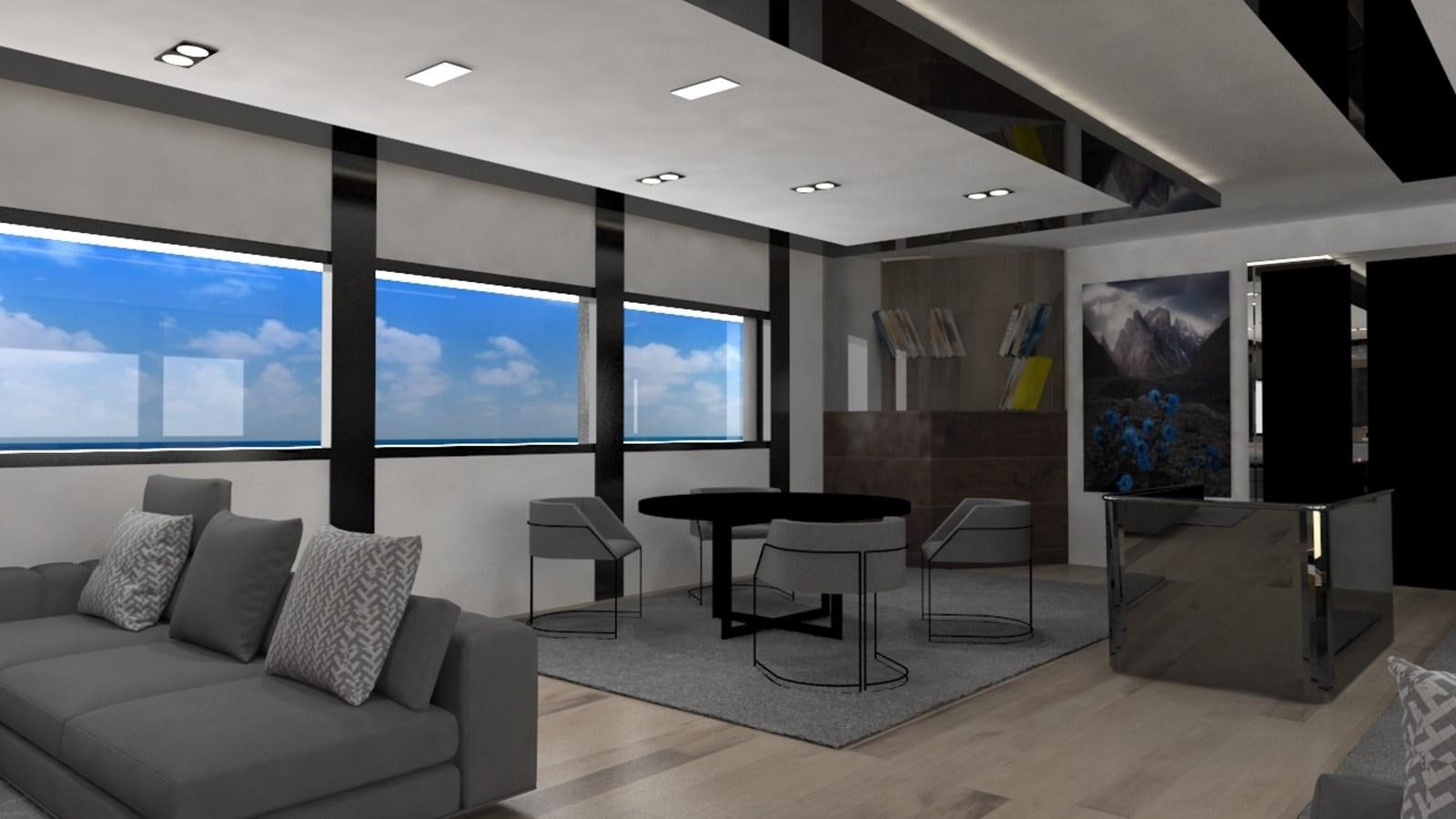 a room with a couch and a tv aboard 42 M YATCH Yacht for Sale