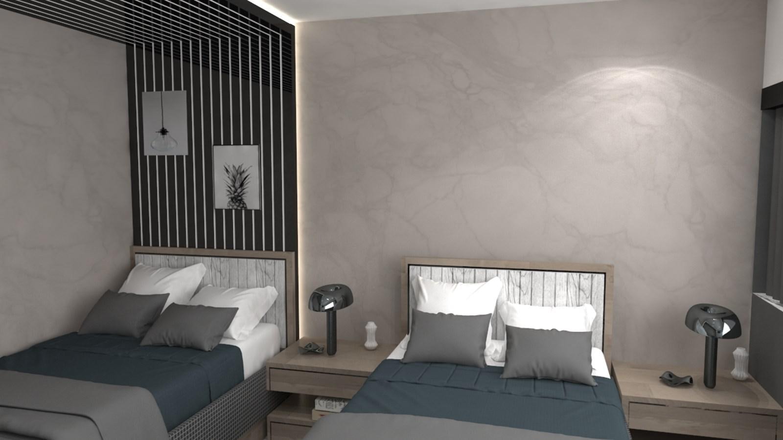 a room with two beds aboard 42 M YATCH Yacht for Sale