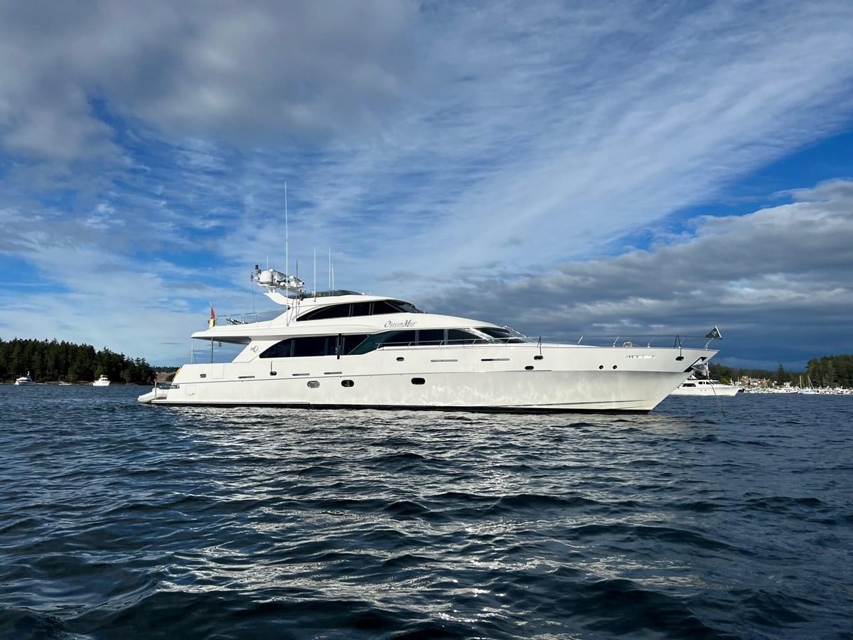 a white yacht in the water aboard OREGON MIST Yacht for Sale