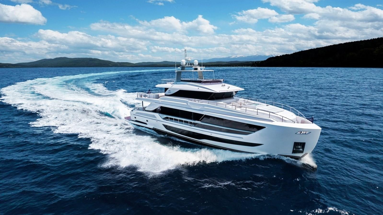 a boat on the water aboard FD110 (NEW BOAT SPEC) Yacht for Sale