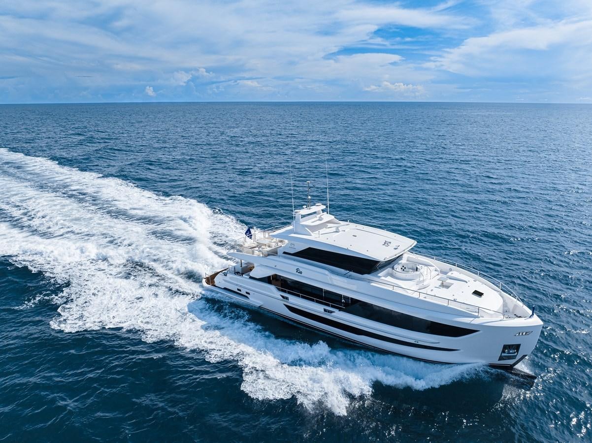 a boat on the water aboard HORIZON FD90/30 Yacht for Sale