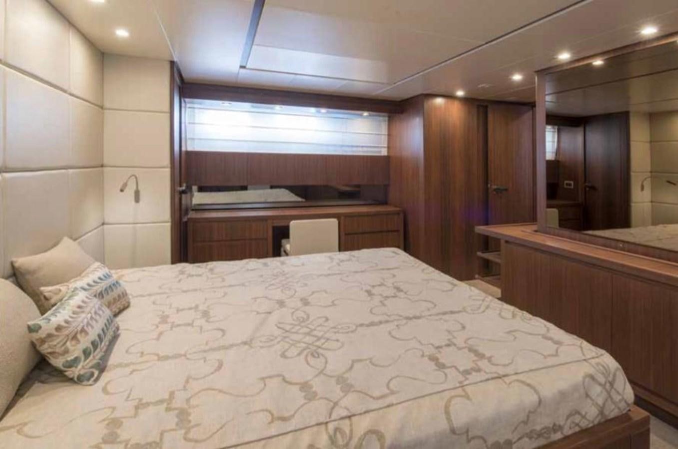a bed with white sheets aboard MARIS STELLA Yacht for Sale