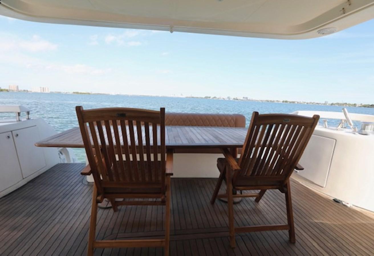 two chairs on a deck overlooking a body of water aboard K3 Yacht for Sale
