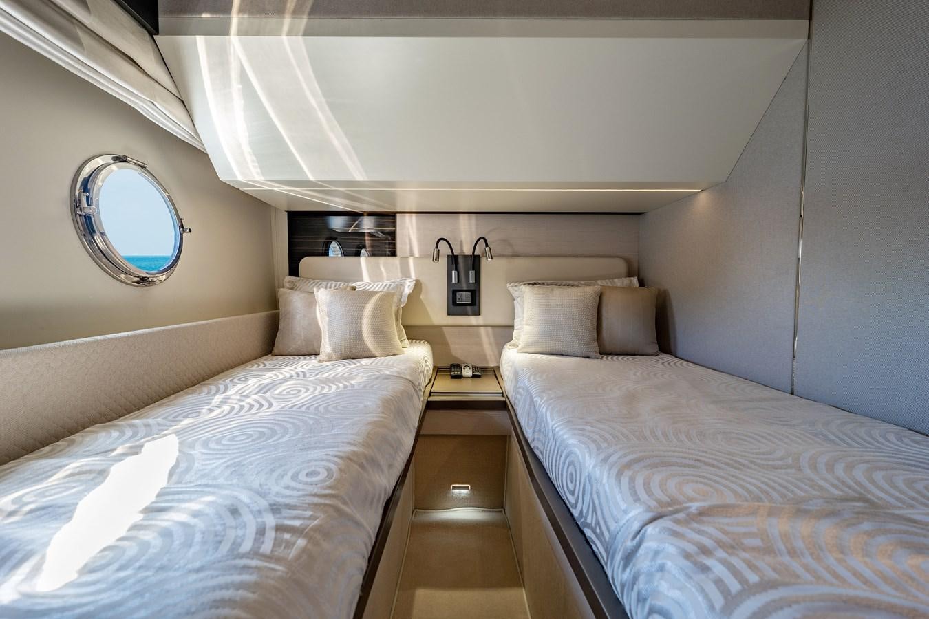 a room with two beds aboard KNOT DIVORCE Yacht for Sale