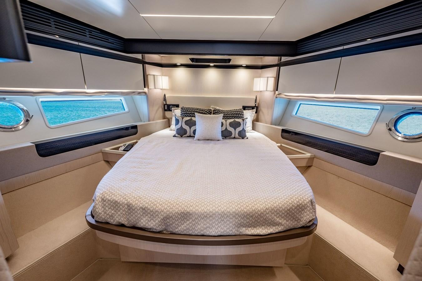 a bed in a room aboard KNOT DIVORCE Yacht for Sale