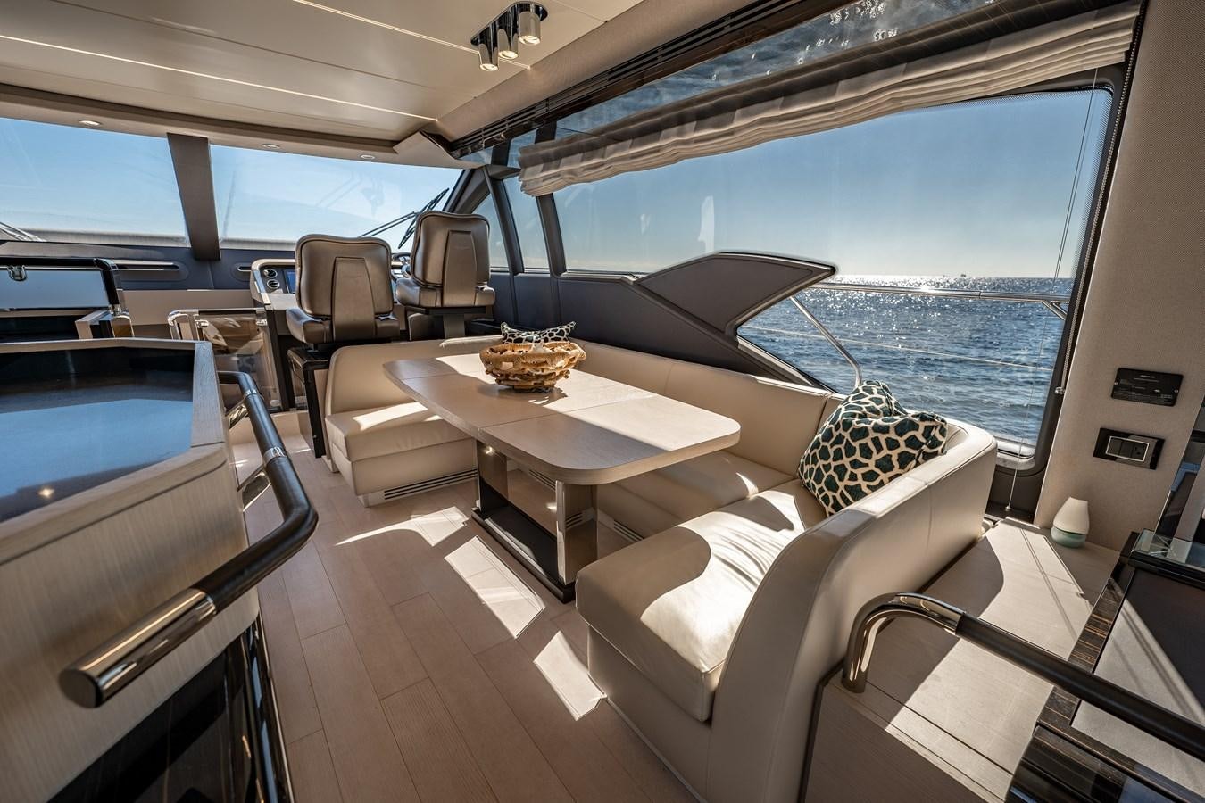 a room with a table and chairs aboard KNOT DIVORCE Yacht for Sale
