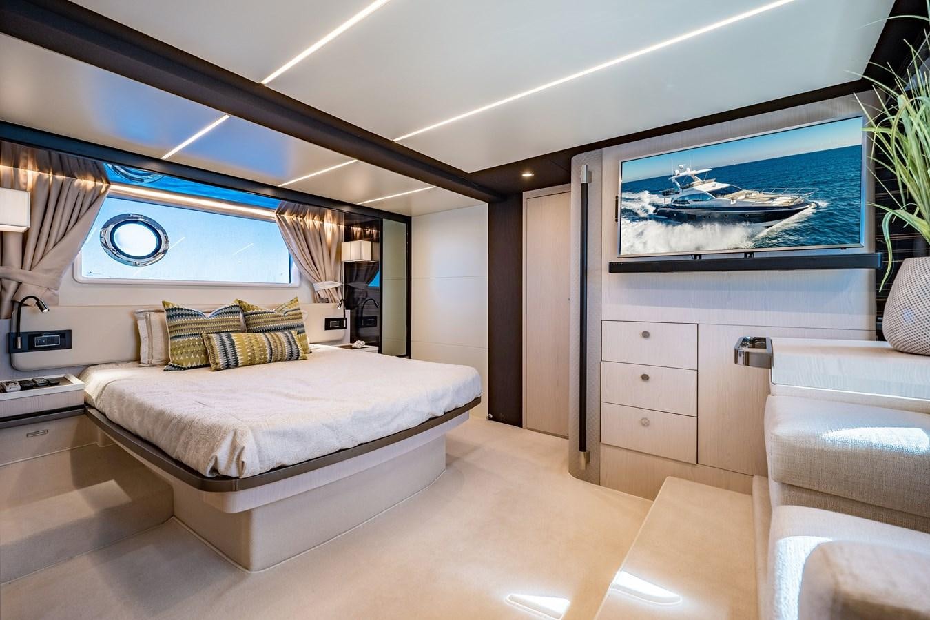 a room with a bed and a tv aboard KNOT DIVORCE Yacht for Sale