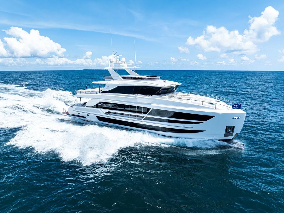 a boat on the water aboard HORIZON FD100/911 Yacht for Sale