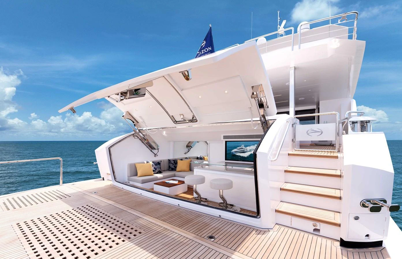 a boat on the water aboard HORIZON FD100/911 Yacht for Sale