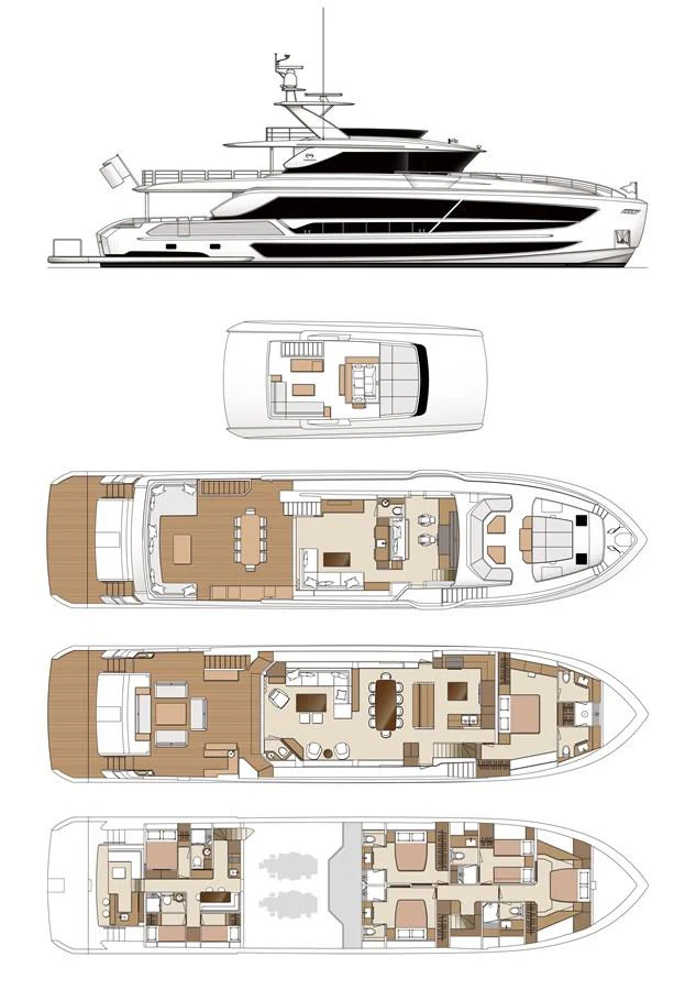 diagram aboard HORIZON FD100/911 Yacht for Sale