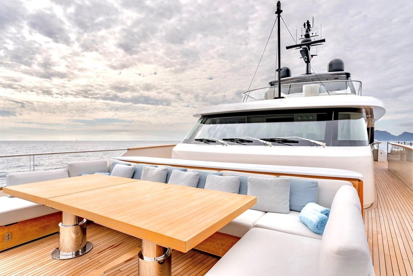a boat on a deck aboard INS LAND Yacht for Sale