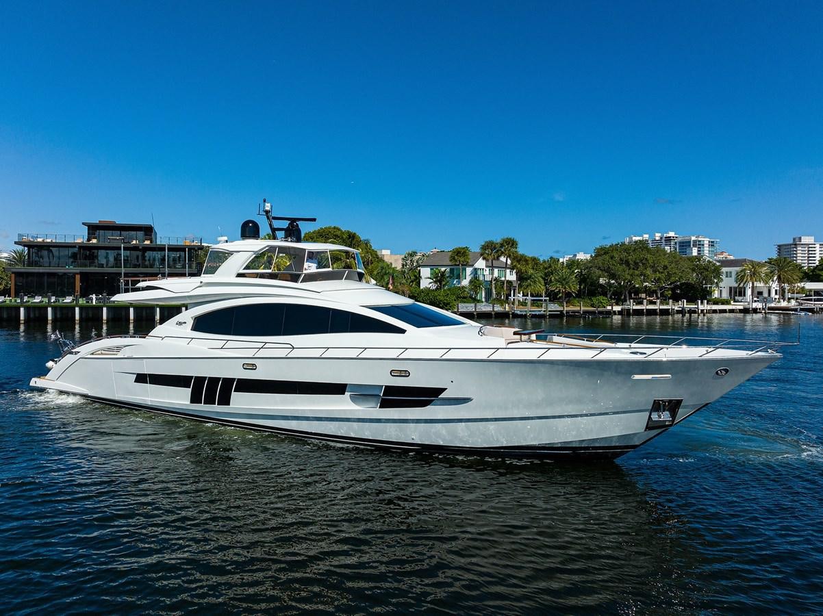 a white yacht in the water aboard ALGORYTHM Yacht for Sale