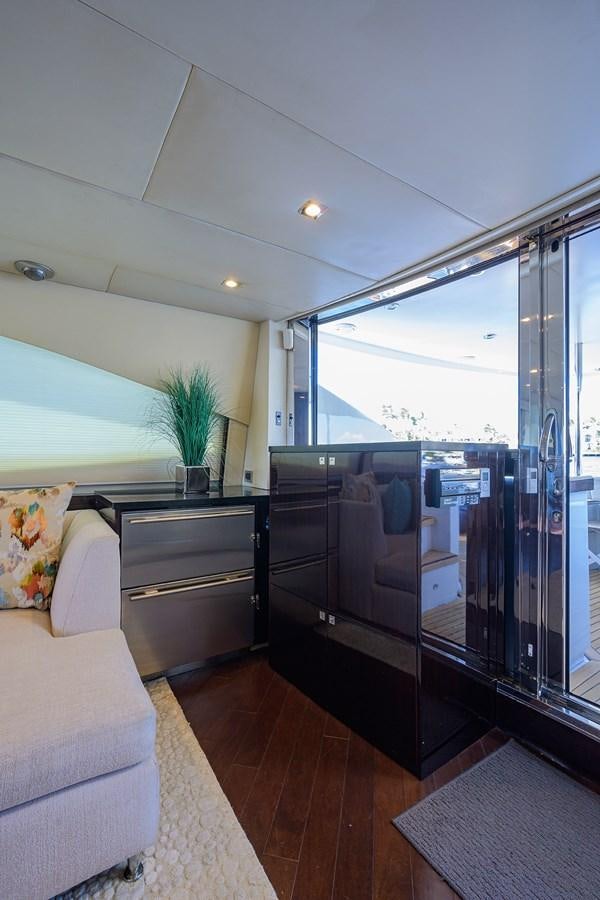 a room with a large glass door aboard ALGORYTHM Yacht for Sale