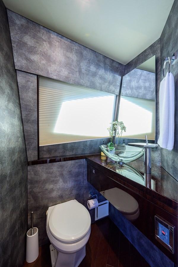a bathroom with a sink and a toilet aboard ALGORYTHM Yacht for Sale