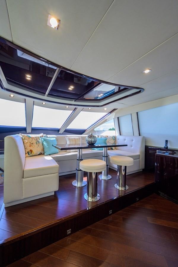 a modern looking living room aboard ALGORYTHM Yacht for Sale