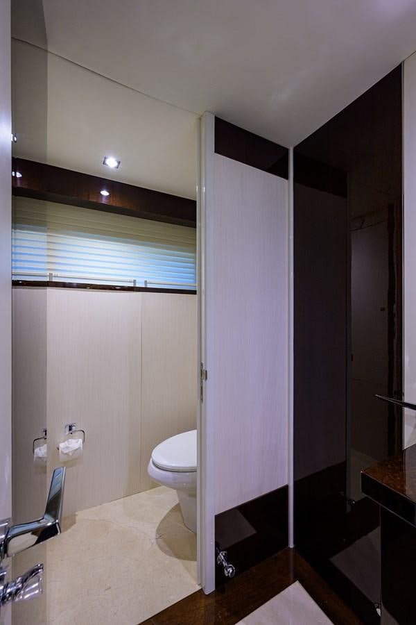 a bathroom with a stand up shower aboard ALGORYTHM Yacht for Sale
