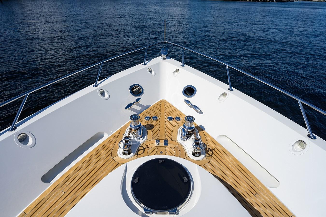 a boat with a steering wheel aboard ALGORYTHM Yacht for Sale