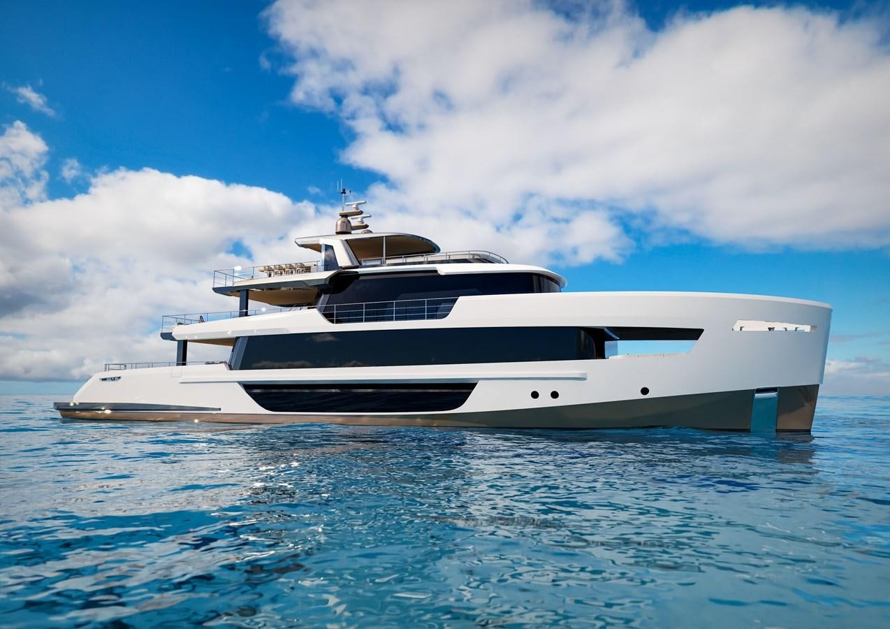 a white yacht in the water aboard ALPHA SPRITZ 140/01 Yacht for Sale